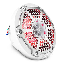 NXL-6M 6.5in Coaxial Marine Speaker with LED RGB Lights (White) SxS - Installed View | DS18