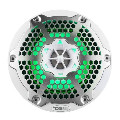 NXL 6.5" 2-Way Coaxial Marine Speaker With LED RGB Lights 100 Watts Rms 4-Ohm