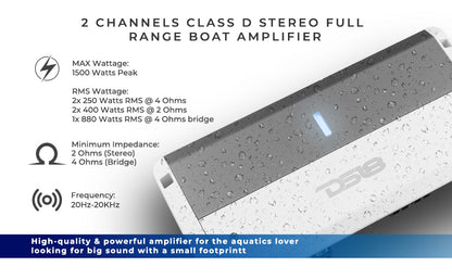 NXL-M2 Full-Range Class D 2-Channel Amplifier UTV Lighting - Full View | DS18