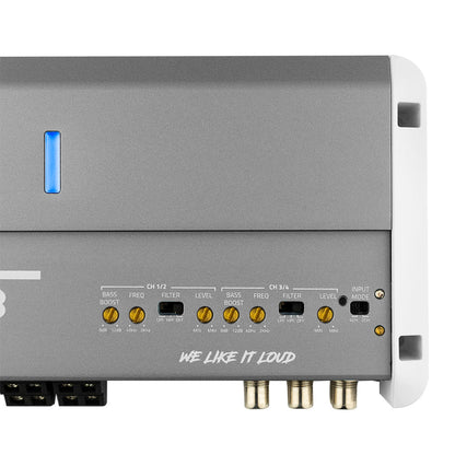 NXL 4-Channel Full-Range Class D IPX5 Marine Amplifier | 4 x 150W RMS @ 4-Ohm