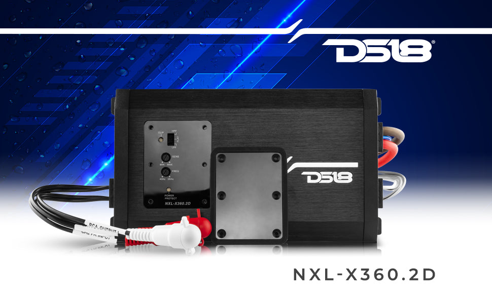 NXL-X360.2D Full-Range Class D 2-Channel Amplifier UTV Lighting - Full View | DS18