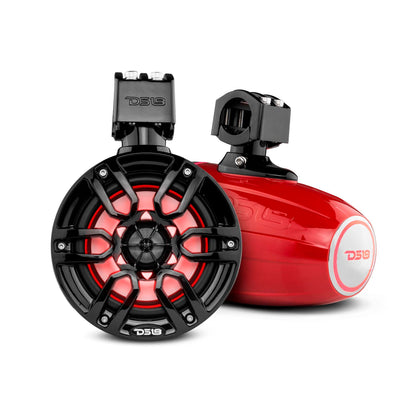 NXL 6.5" Marine and Powersports Towers LED RGB Lights 100 Watts Rms - Red