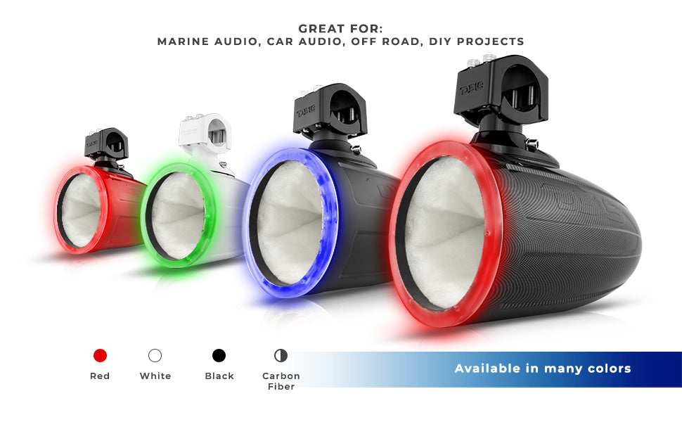 HYDRO 6.5in Cage Mount Speaker Enclosure with LED RGB Lights (Red) UTV Lighting - Studio View | DS18