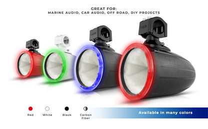 HYDRO 6.5in Cage Mount Speaker Enclosure with LED RGB Lights (Red) UTV Lighting - Studio View | DS18