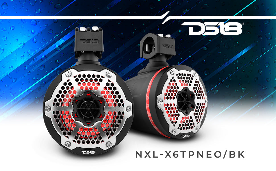 NXL-X6TPNEO 6.5in Cage Mount Speakers with LED RGB Lights Off-Road SxS - Detail Shot | DS18