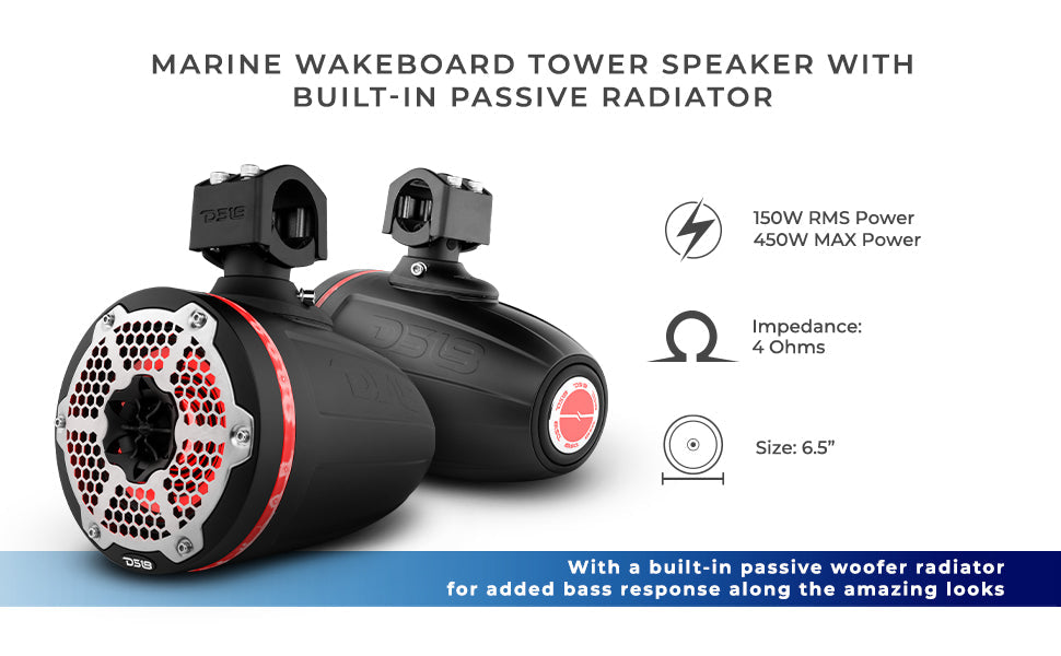 NXL-X6TPNEO 6.5in Cage Mount Speakers with LED RGB Lights UTV Lighting - Studio View | DS18