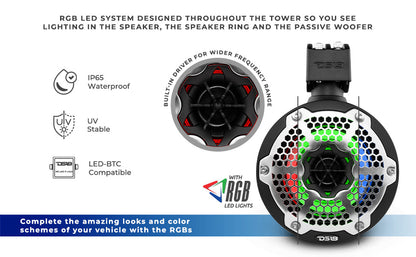 NXL-X6TPNEO 6.5in Cage Mount Speakers with LED RGB Lights SxS Part - Installed View | DS18