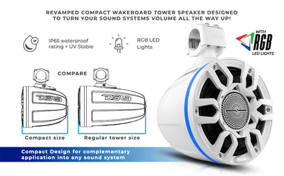 NXL-X8PRO 8in Cage Mount Speakers with RGB LED Lights UTV Lighting - Full View | DS18