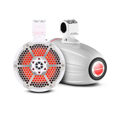 NXL-X8TPNEO 8in Cage Mount Speakers with LED RGB Lights SxS - Installed View | DS18