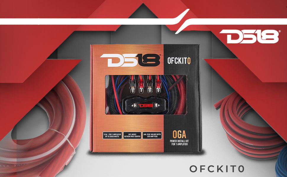 0-GA OFC 100% Copper Amplifier Installation Kit (Red) SxS Off-Road - Top View | DS18