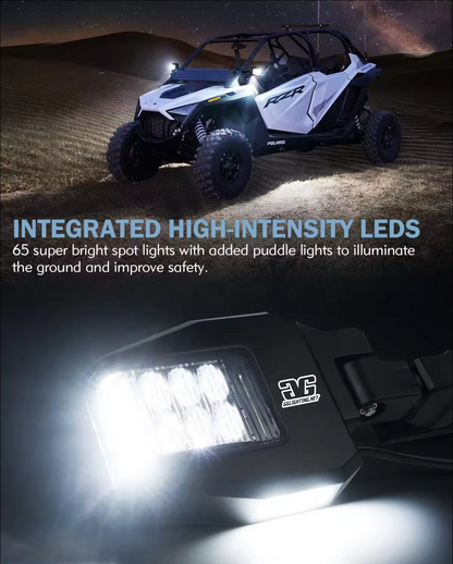 Off Road Side Mirrors with LED Pod Lights (Pair) GGLighting