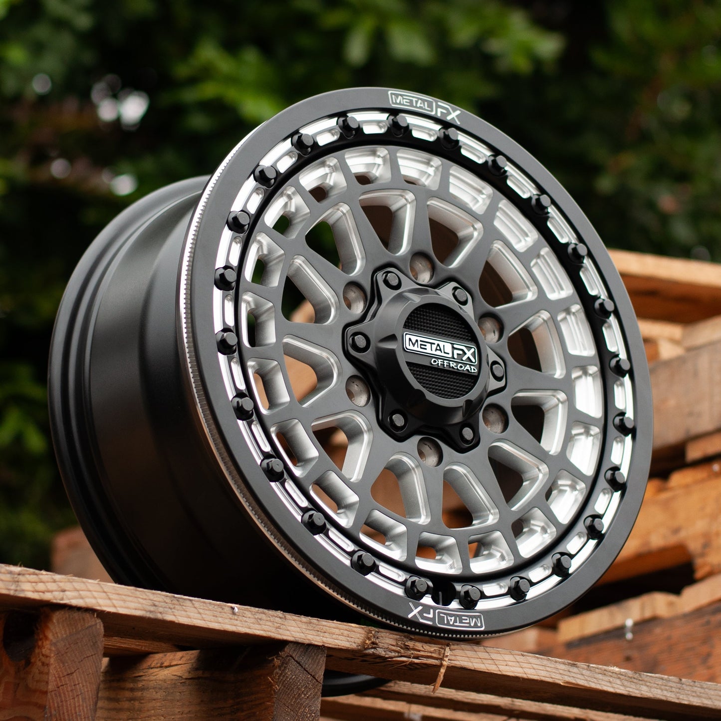 Outlaw 6R UTV Beadlock Wheel (Satin Black Contrast Cut) Metal FX Offroad