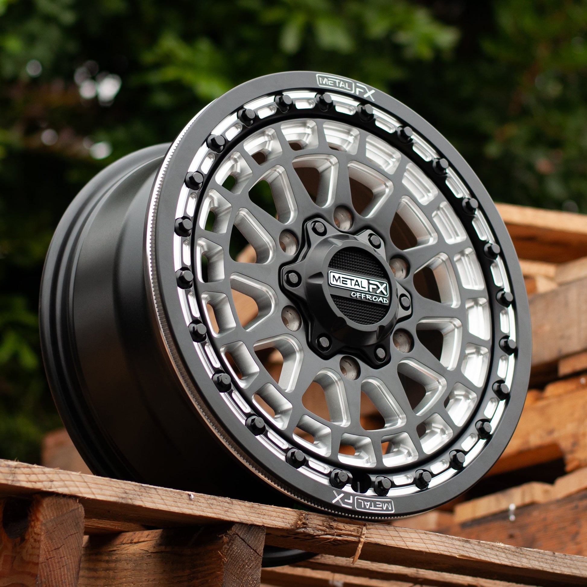 Outlaw 6R UTV Beadlock Wheel (Satin Black Contrast Cut) Metal FX Offroad
