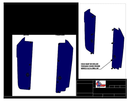 Polaris RZR Pro R Rear Inner Fender Mud Guards