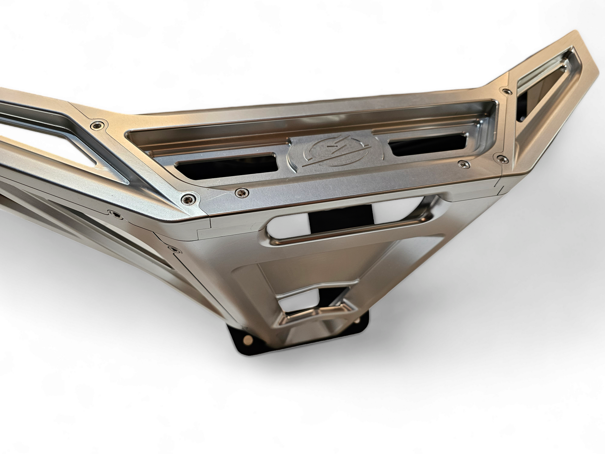 Polaris RZR Pro R / Pro S / Turbo R Machined Front Winch Bumper (Clear Anodized)