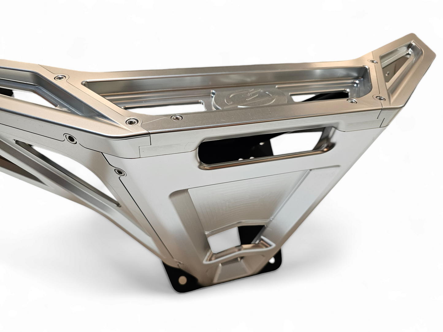 Polaris RZR Pro R / Pro S / Turbo R Machined Front Winch Bumper (Clear Anodized)