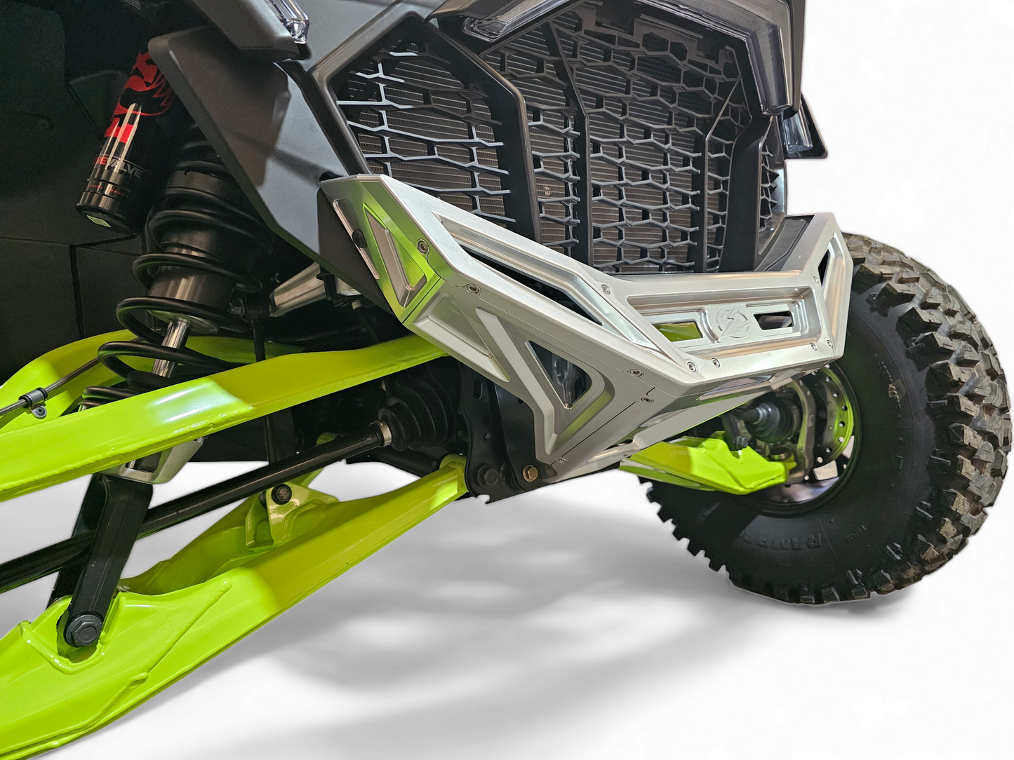 Polaris RZR Pro R / Pro S / Turbo R Machined Front Winch Bumper (Clear Anodized)