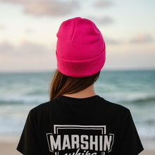 Pink Beanie with Black Embroidered Logo