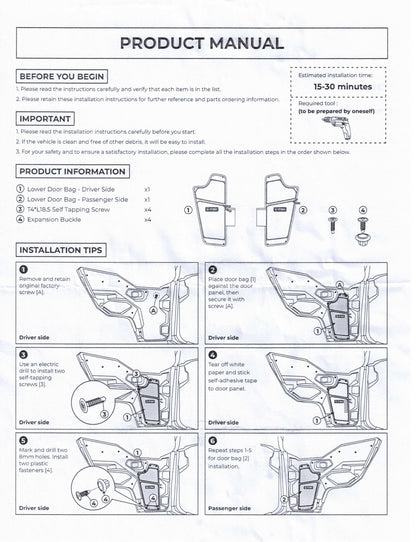 Polaris General 1000 Front Lower Door Bags UTVMA