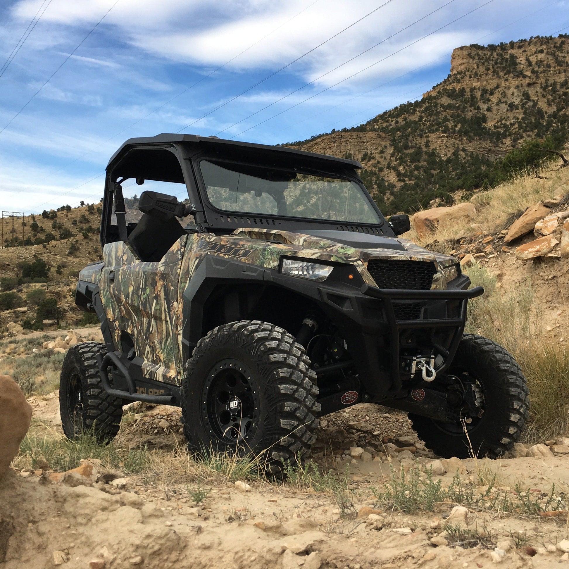 Polaris General Vented Glass Windshield 1.0 Bent Metal Off-Road