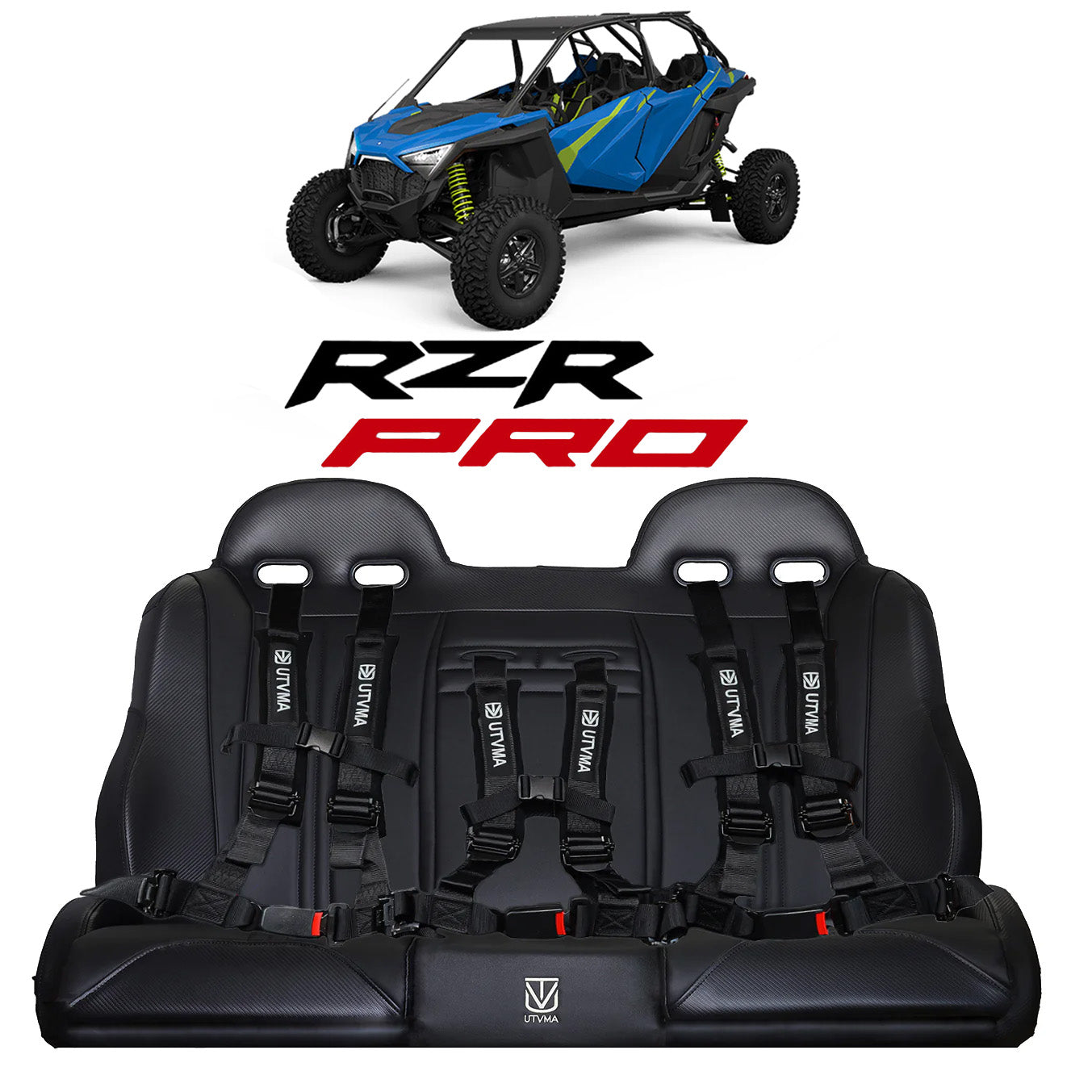 Polaris RZR Pro R (2025+) Rear Bench Seat with Harnesses UTVMA
