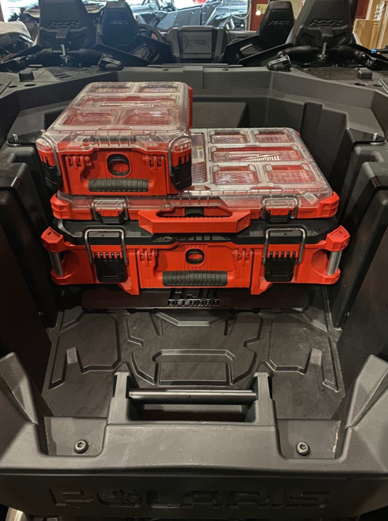 Polaris RZR PRO XP / Turbo R Packout Mount by AJK Offroad with Three Milwaukee Kits