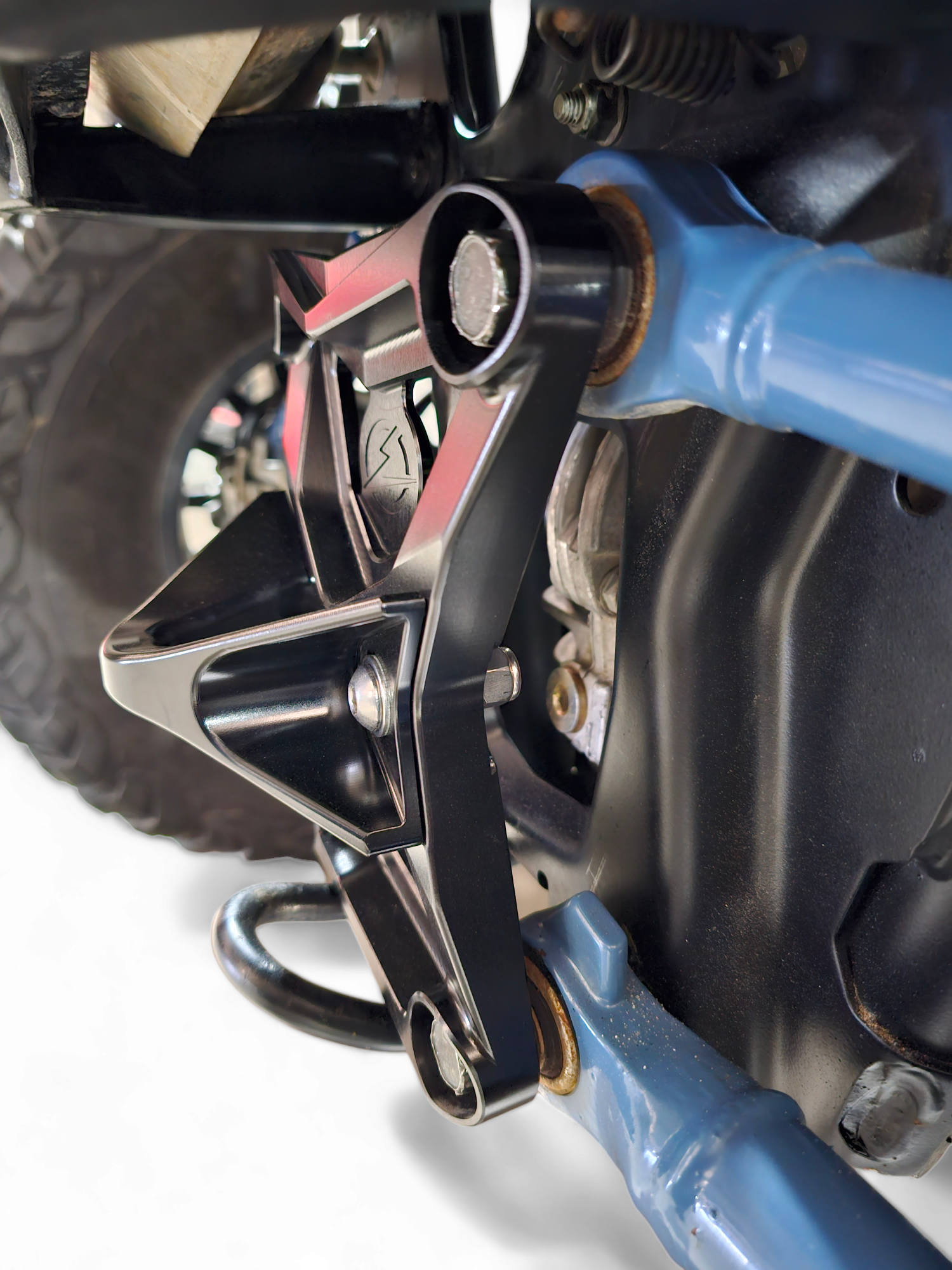 Polaris RZR Pro XP Radius Rod Plate with Tow Hook (Black)