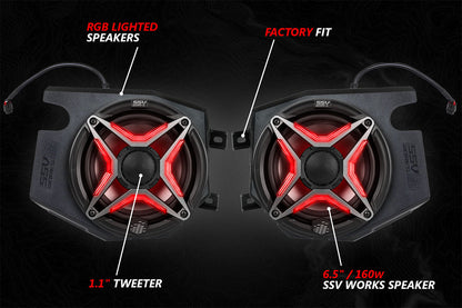 Polaris RZR Ride Command (2014-2023) V-Spec 5 Speaker Kit SSV Works