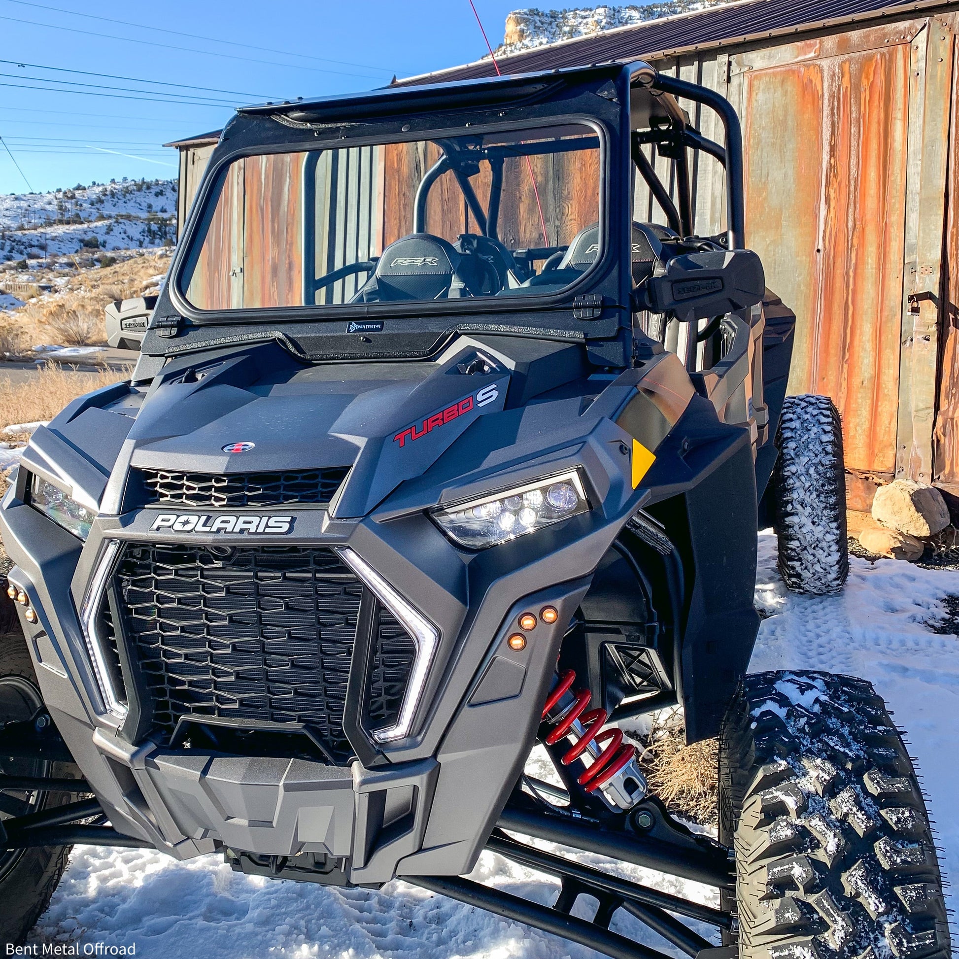 Polaris RZR Turbo S Vented Glass Windshield Bent Metal Off-Road