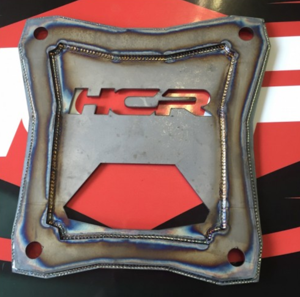 HCR Racing RZR-05310-1 Polaris RZR XP 1000 OEM HCR Back Plate Bolt-on showcasing custom metalwork and precision welding.
