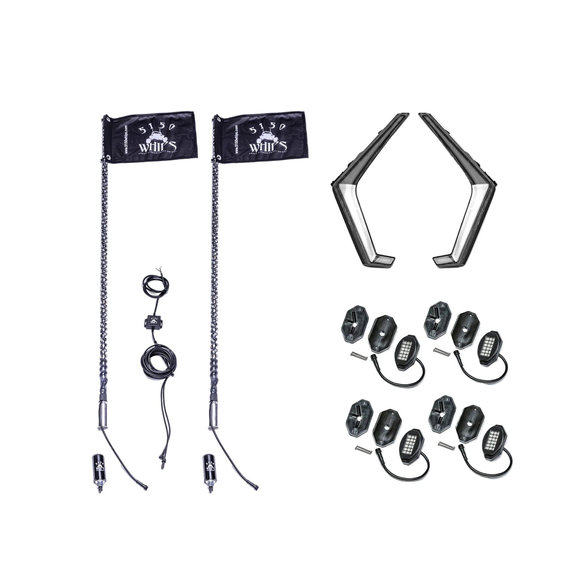 Polaris RZR XP 1000 / Turbo / Turbo S Lighting Kit 5150 Whips