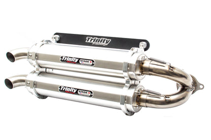 Polaris RZR XP Turbo / Turbo S Slip-On Exhaust Trinity Racing Brushed