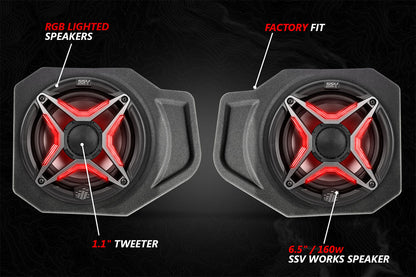Polaris Ranger XP 1000 Ride Command V-Spec 5 Speaker Audio System SSV Works