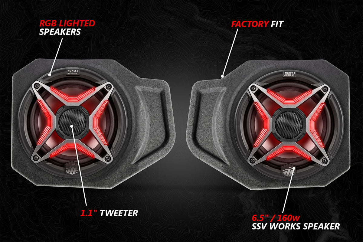 Polaris Ranger XP 1000 V-Spec 3 Speaker Audio System SSV Works
