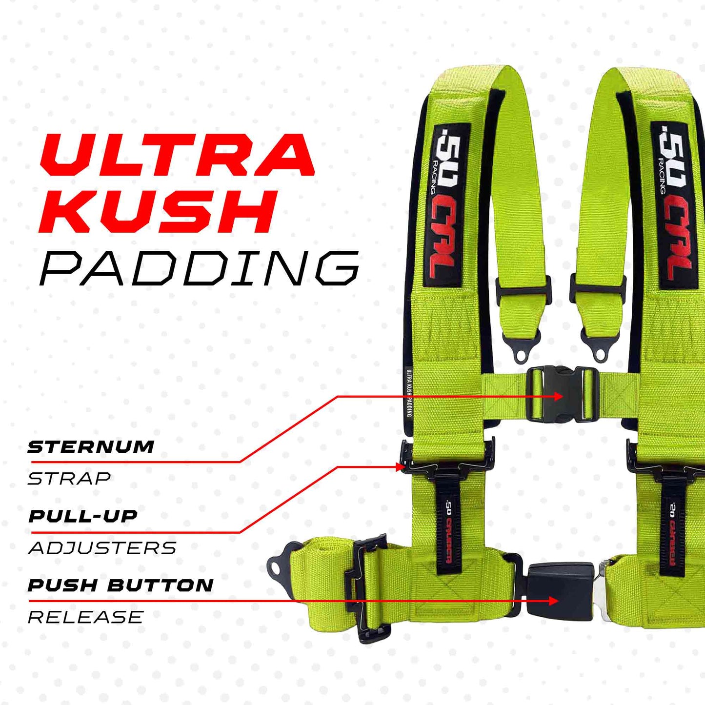 Pro Series 2" & 3" 4 point Harness with push button release