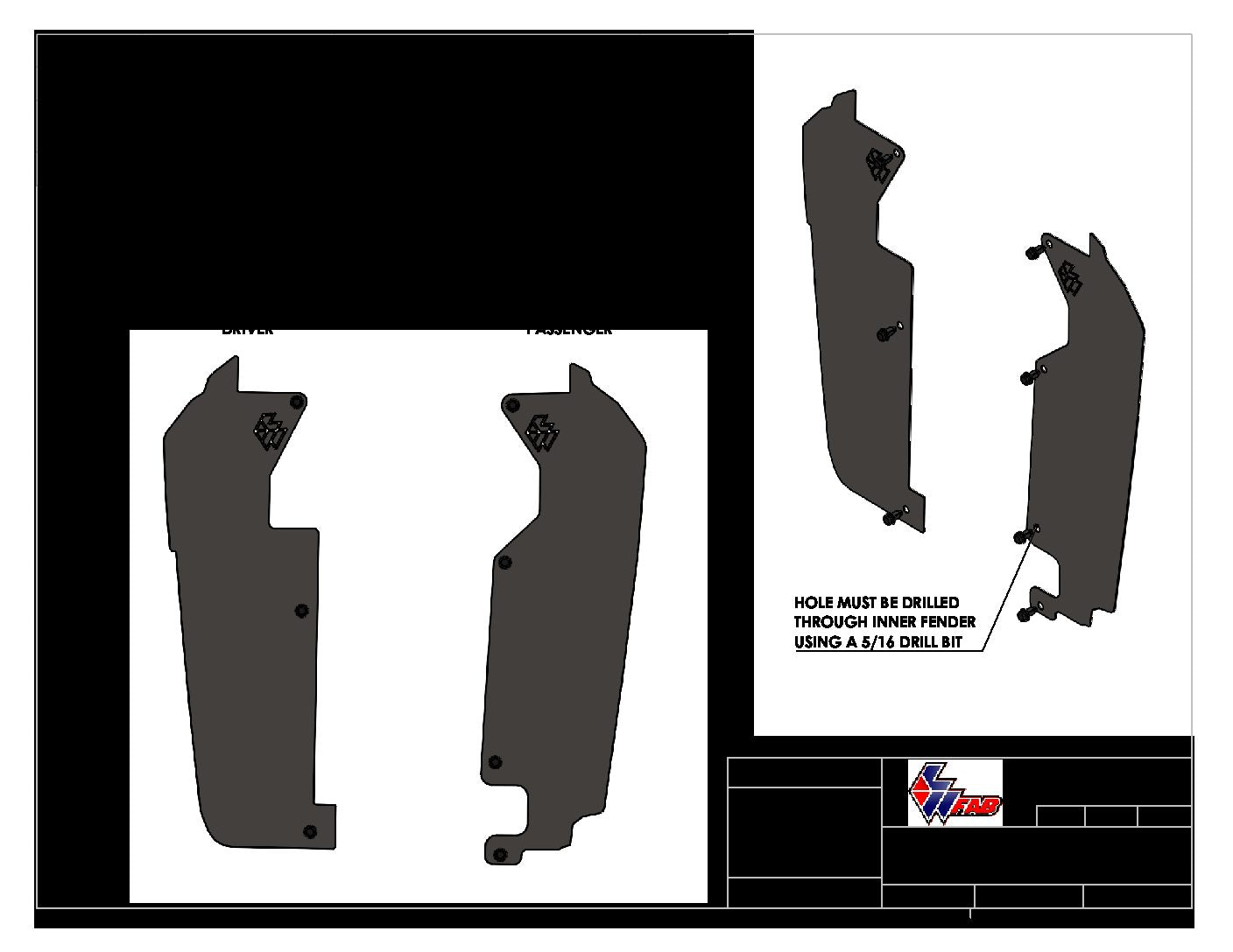 Polaris RZR Pro XP / Turbo R Rear Inner Fender Mud Guards