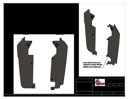 Polaris RZR Pro XP / Turbo R Rear Inner Fender Mud Guards