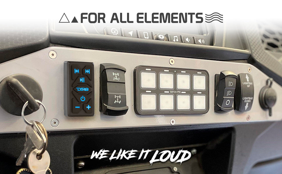 Rocker Switch Bluetooth Audio Receiver With Controls SxS Part - Installed View | DS18