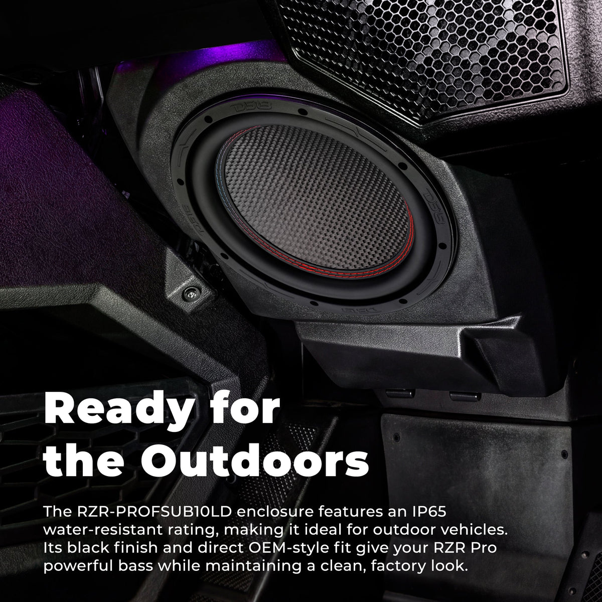 Polaris RZR Pro R / Pro XP / Turbo R Under Dash 10” Subwoofer Loaded Enclosure | DS18