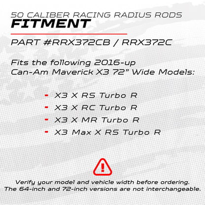 Can-Am Maverick X3 Heavy Duty Radius Rods | 50 Caliber Racing