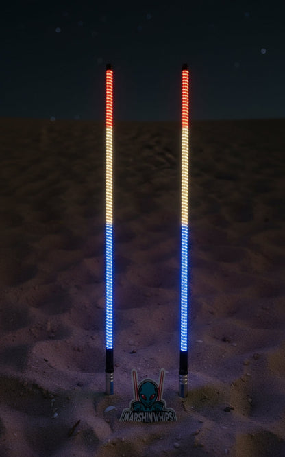 V3 LED Whip Set with Chrome Black Bases