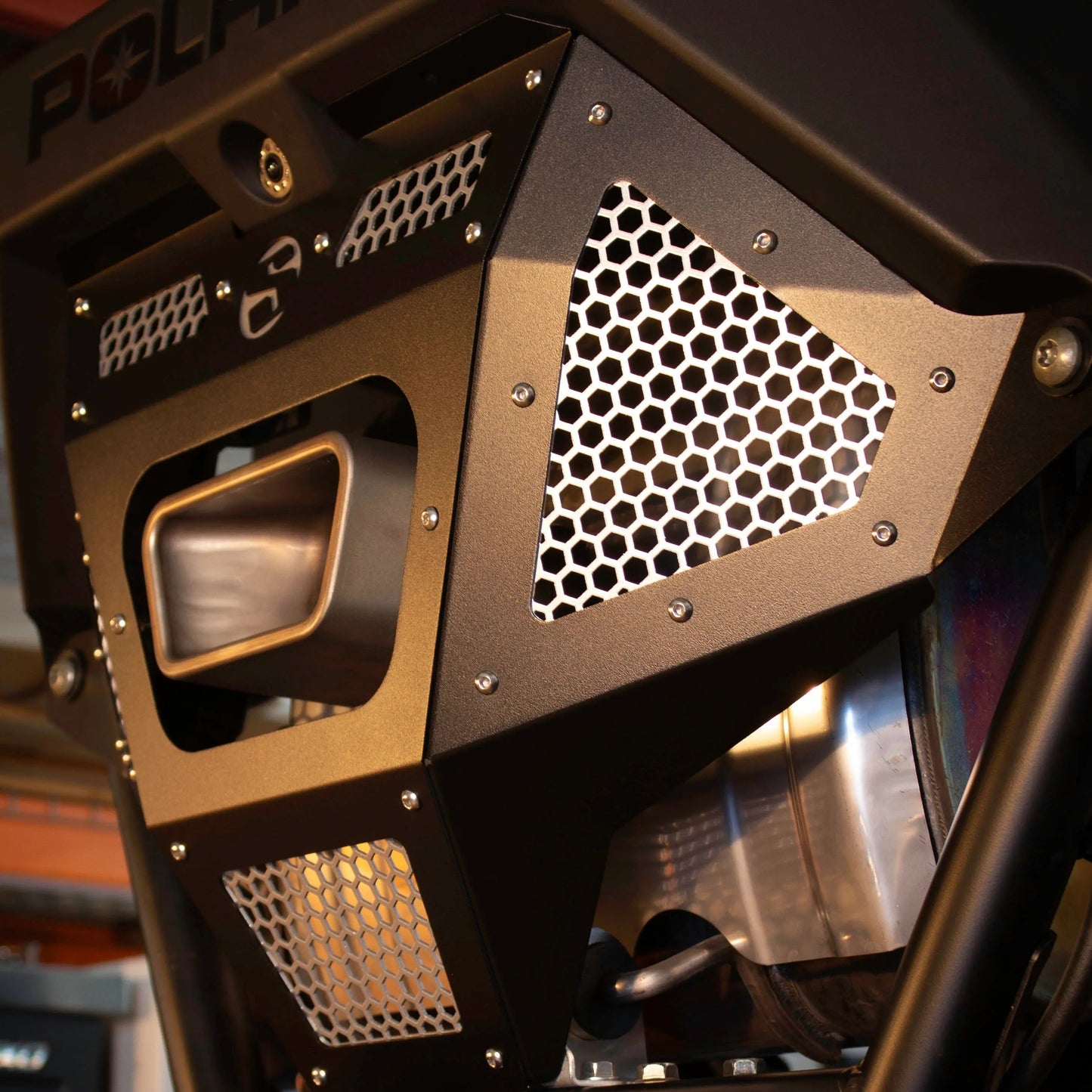SDR Motorsports Polaris RZR Pro R Rear Exhaust Grille Cover Mesh