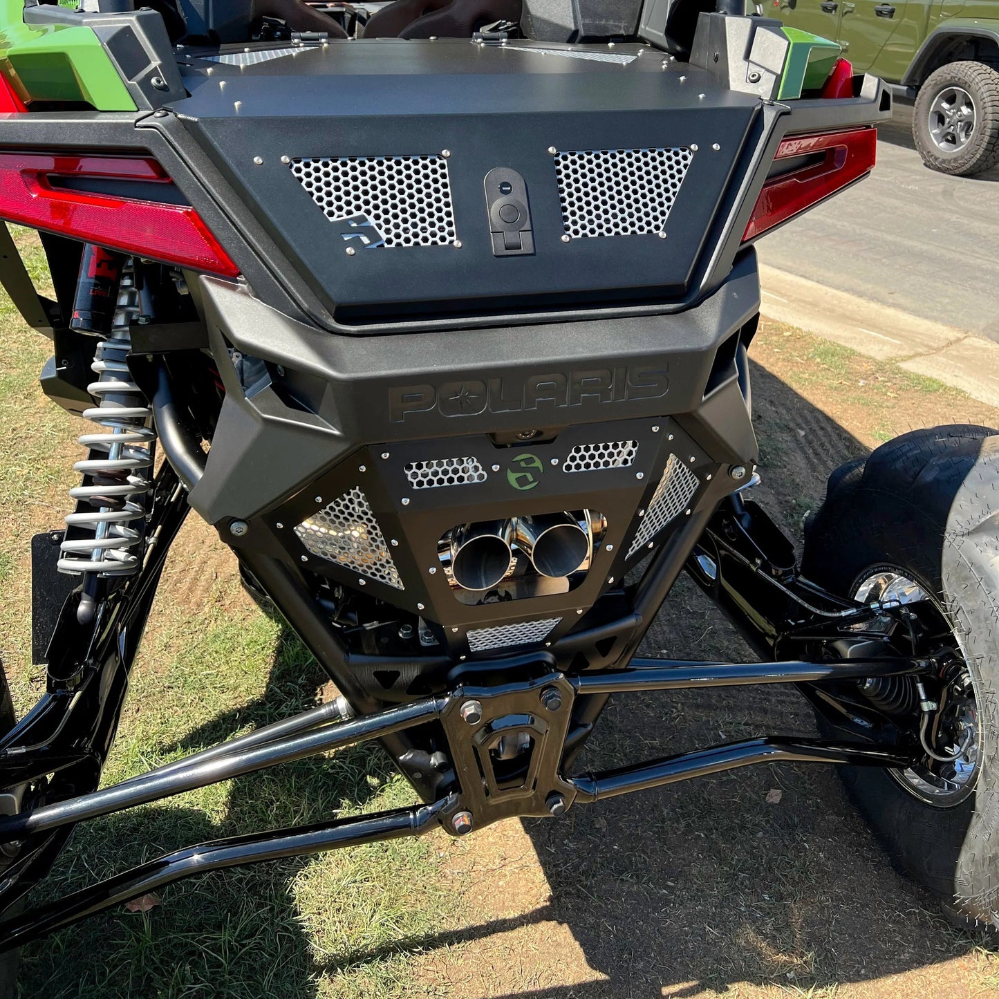 SDR Motorsports Polaris RZR Pro R Rear Exhaust Grille Cover Outside