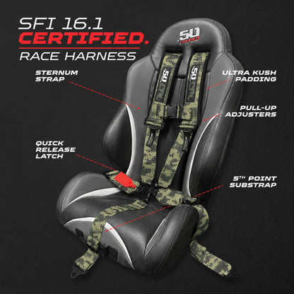 SFI Approved 2" and  3" 5 point Harness, Racing Harness