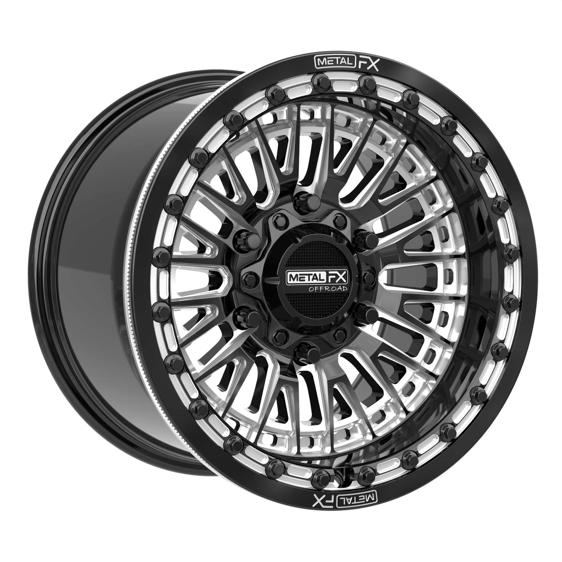 Slayer 6R UTV Beadlock Wheel (Gloss Black Contrast Cut) Metal FX Offroad