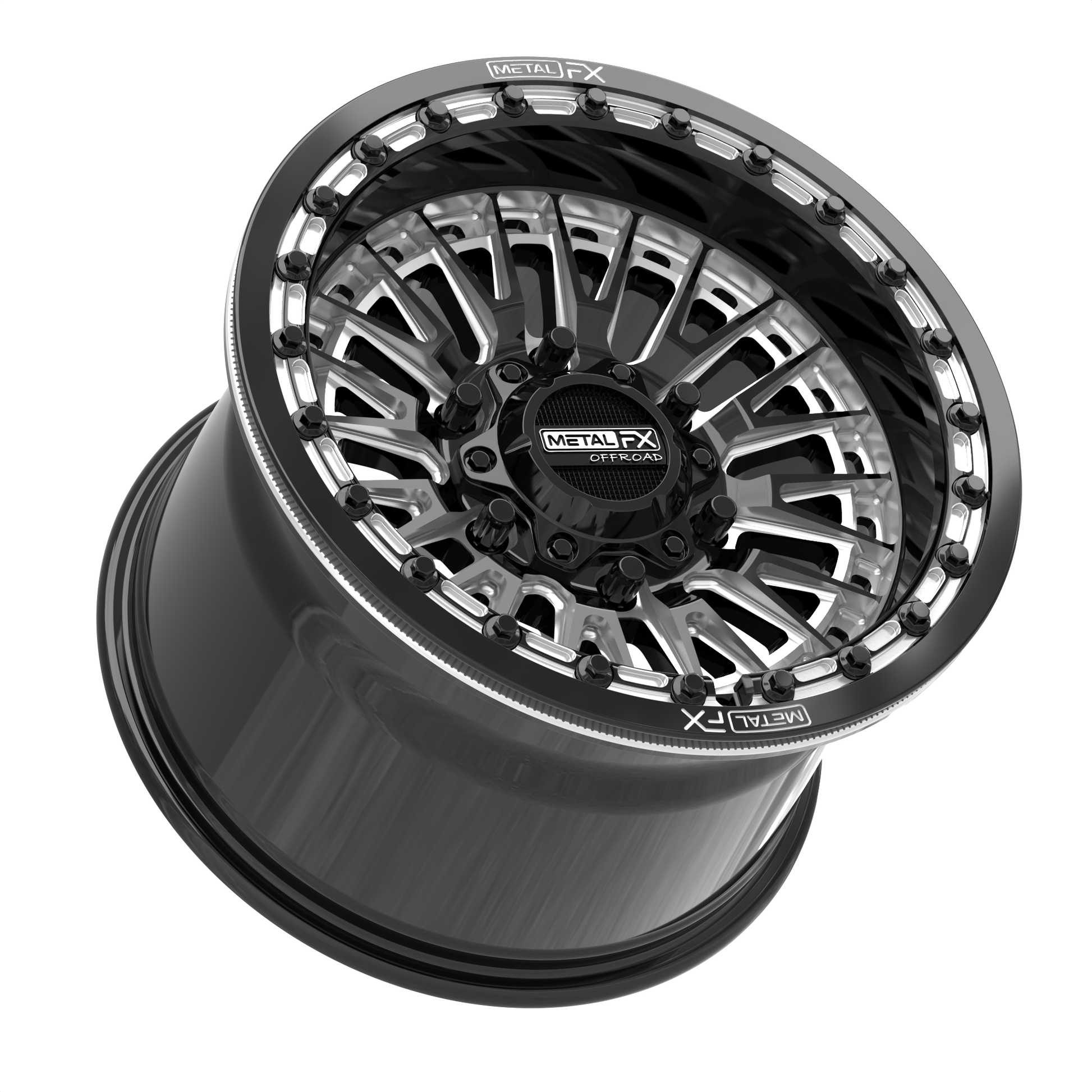 Slayer 6R UTV Beadlock Wheel (Gloss Black Contrast Cut) Metal FX Offroad