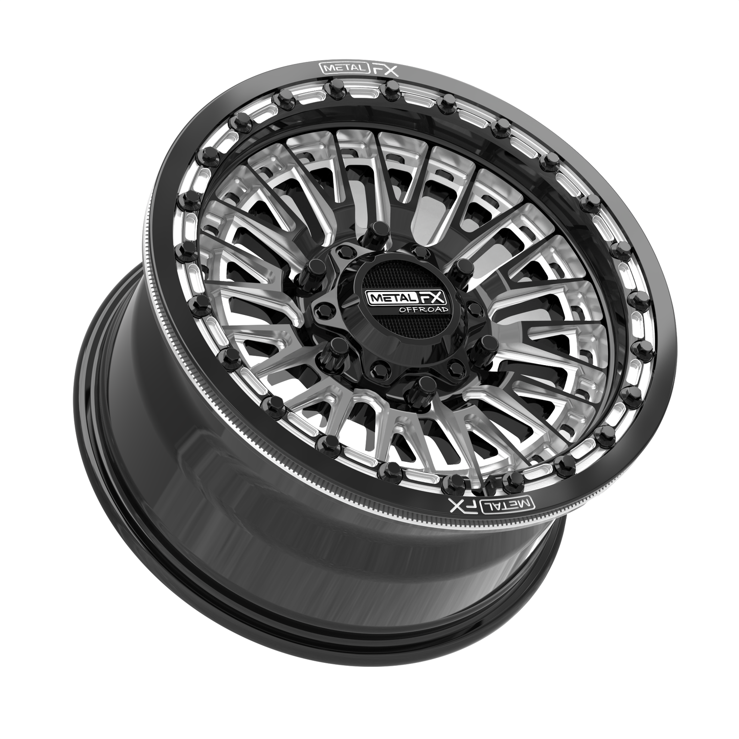 Slayer 6R UTV Beadlock Wheel (Gloss Black Contrast Cut) Metal FX Offroad