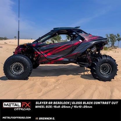 Slayer 6R UTV Beadlock Wheel (Gloss Black Contrast Cut) Metal FX Offroad