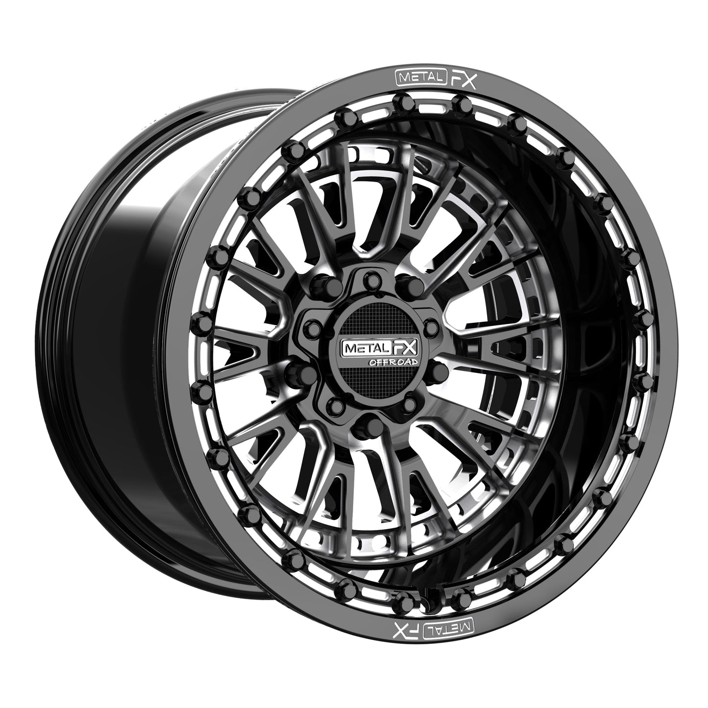 Slayer R UTV Beadlock Wheel (Gloss Black Contrast Cut) Metal FX Offroad