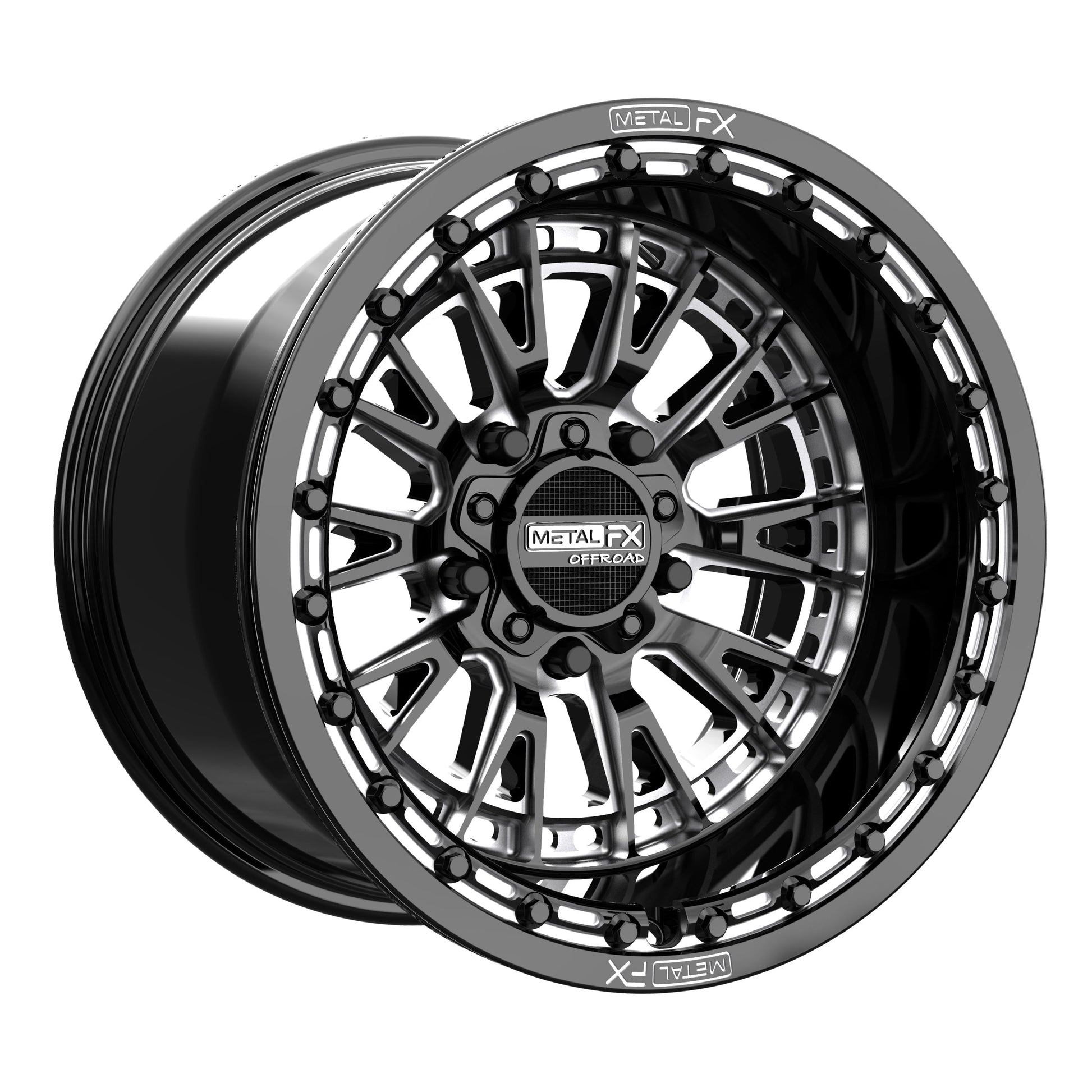 Slayer R UTV Beadlock Wheel (Gloss Black Contrast Cut) Metal FX Offroad